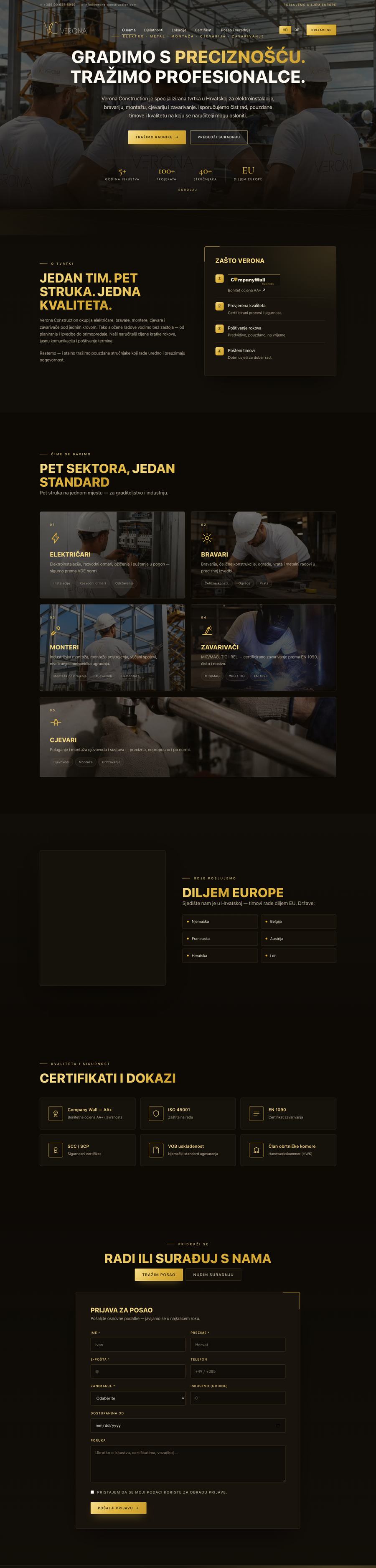 Web stranica Verona Construction